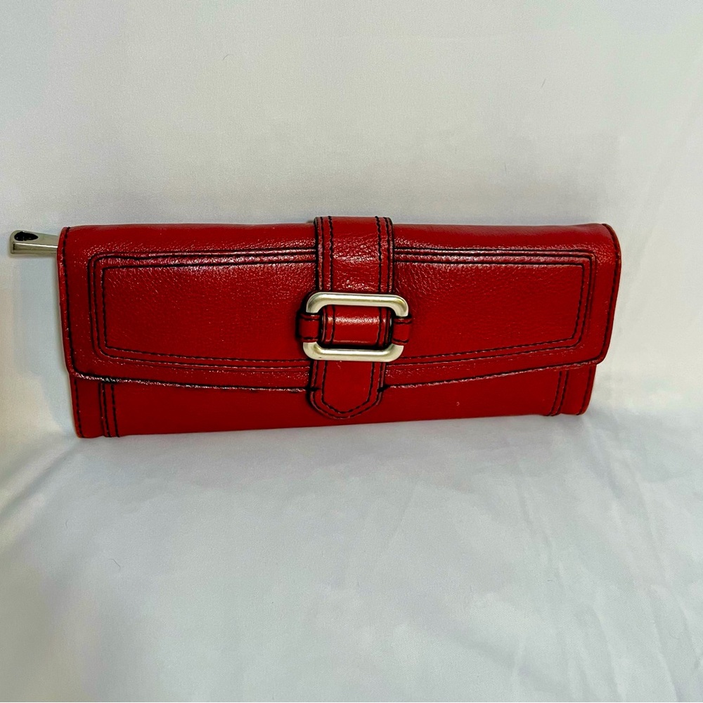 FOSSIL 54 leather red wallet